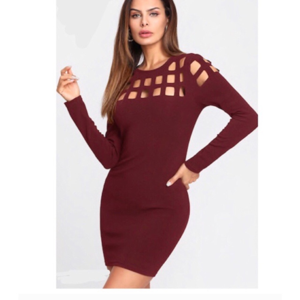 🎈HOST PICK 🎈Geo Cut Yoke Bodycon Dress - Picture 4 of 6